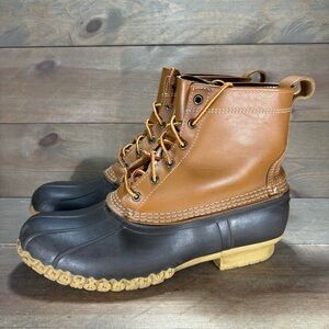 ll bean duck boots mens size 11 shoes brown leather waterproof hunting winter